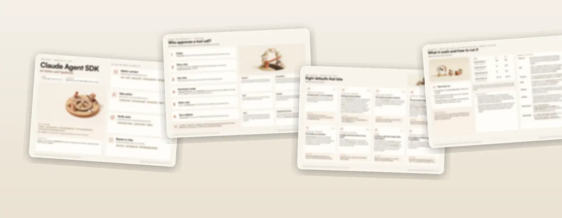 A fan of four infographic pages from the cheat sheet