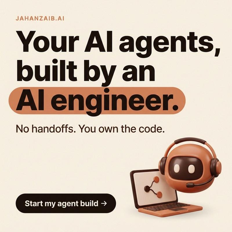 Your AI agents, built by an AI engineer. No handoffs, no lock in. Start my agent build.