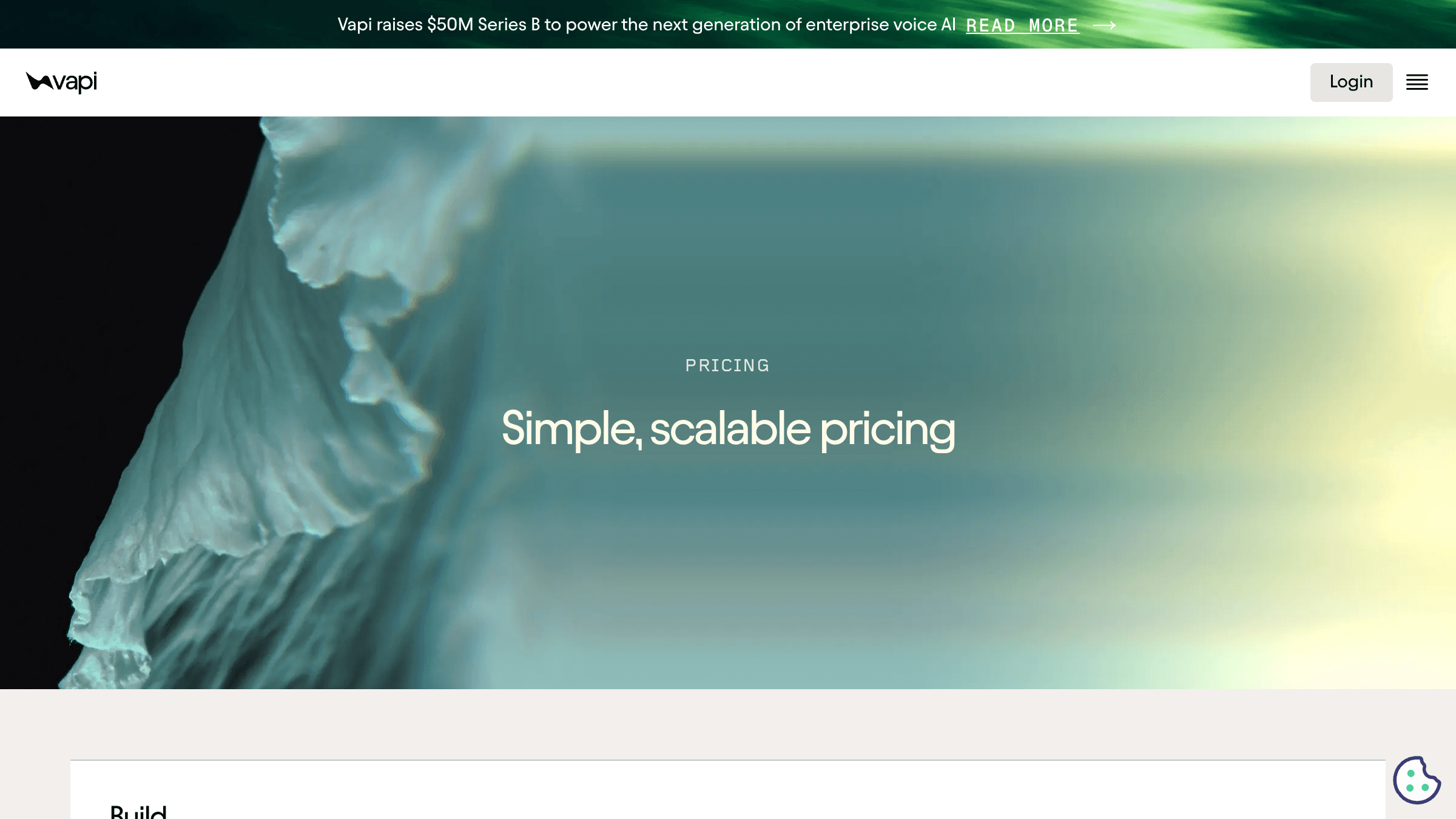 Vapi pricing page used to cost a virtual receptionist for a dental office in Australia