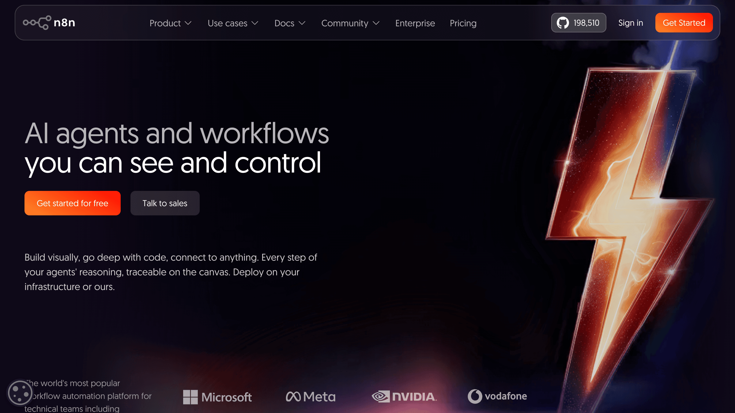 n8n homepage showing AI agents and workflows for Australian business automation builds