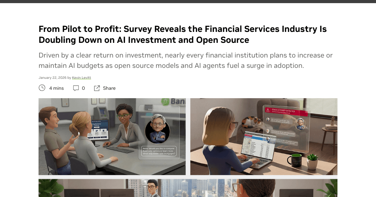 NVIDIA 2026 State of AI in Financial Services survey results showing 89% of firms seeing ROI from AI