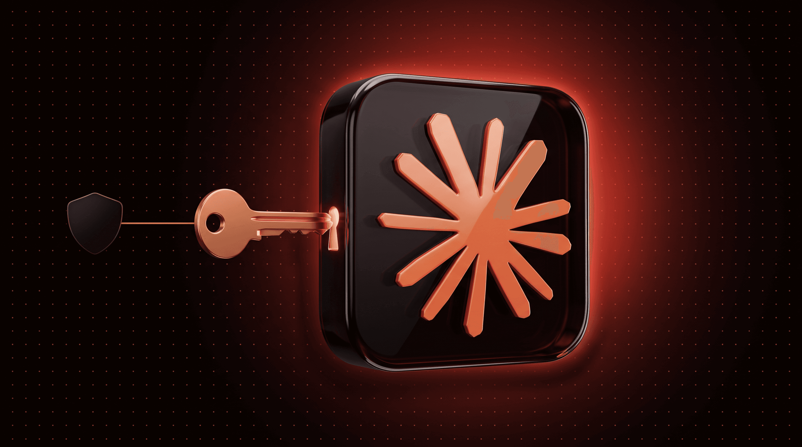 Claude API key concept: a copper key unlocking a tile bearing the official Claude logo