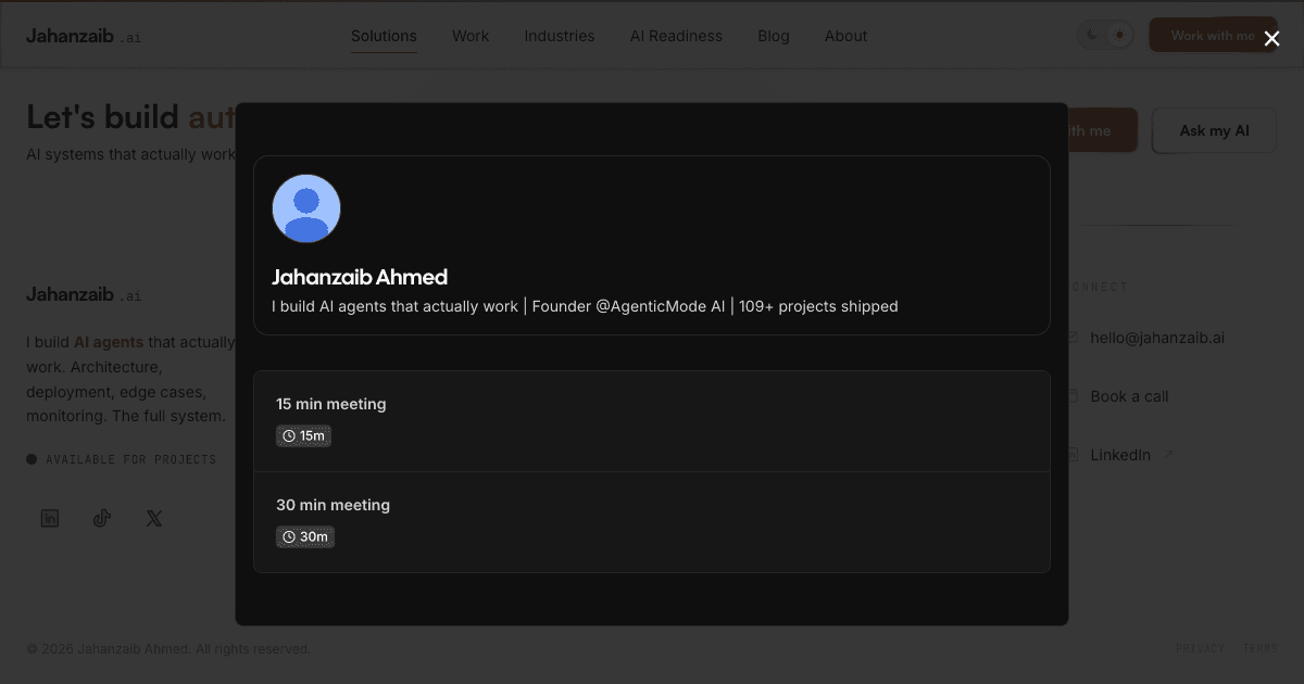 Jahanzaib Ahmed AI automation consulting solutions page for businesses searching for a consultant near them