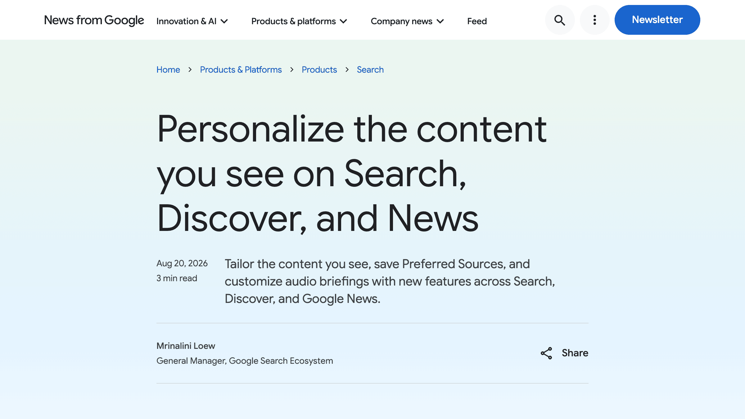 Google Shipped a Button That Puts You in AI Overviews. It Only Works on Readers You Already Have.