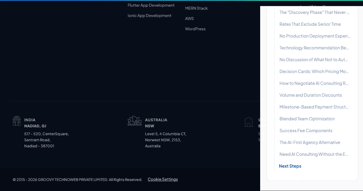 AI automation consultant pricing comparison chart showing Big 4 vs boutique vs offshore agency rates in 2026