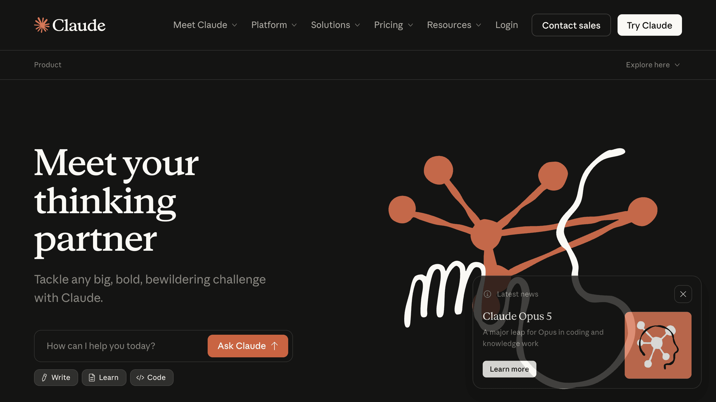 Anthropic Claude homepage, used to compare OpenAI vs Claude pricing for business AI agents